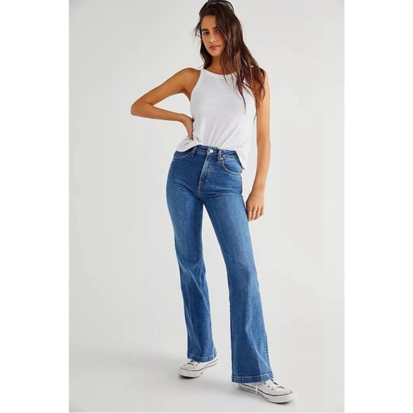 New🌟 Free People-Somewhere Over The Rainbow Jeans - Picture 3 of 8